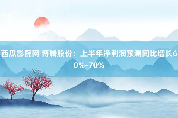 西瓜影院网 博腾股份：上半年净利润预测同比增长60%-70%