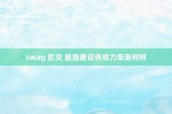 swag 肛交 股指建设诱惑力渐渐判辨