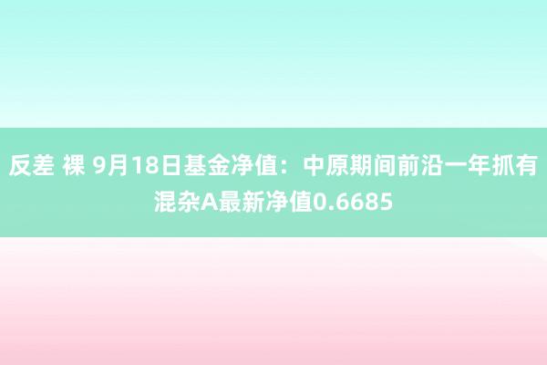 反差 裸 9月18日基金净值：中原期间前沿一年抓有混杂A最新净值0.6685