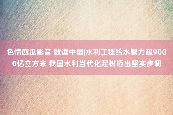 色情西瓜影音 数读中国|水利工程给水智力超9000亿立方米 我国水利当代化建树迈出坚实步调