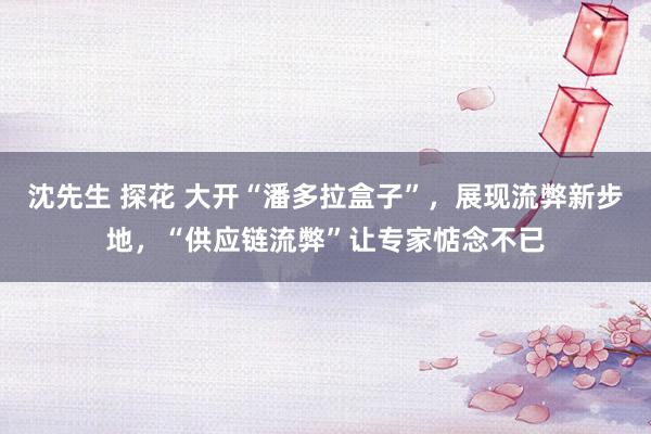 沈先生 探花 大开“潘多拉盒子”，展现流弊新步地，“供应链流弊”让专家惦念不已