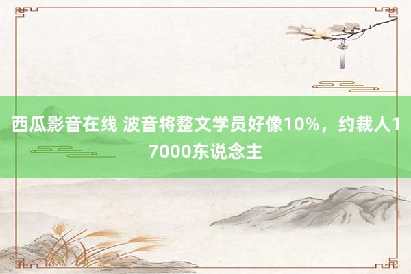 西瓜影音在线 波音将整文学员好像10%，约裁人17000东说念主