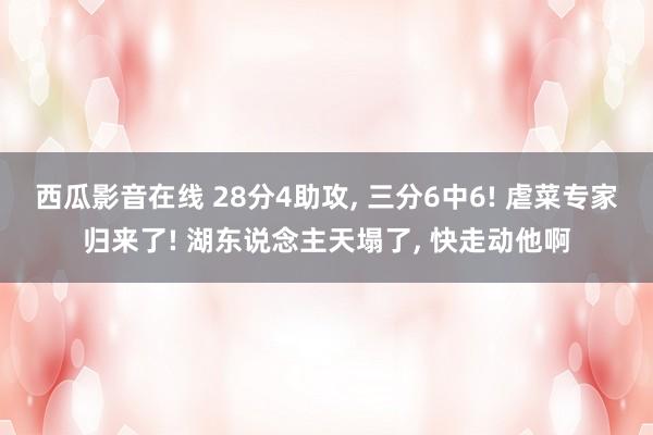 西瓜影音在线 28分4助攻， 三分6中6! 虐菜专家归来了! 湖东说念主天塌了， 快走动他啊