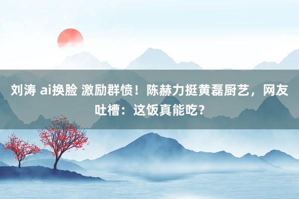 刘涛 ai换脸 激励群愤！陈赫力挺黄磊厨艺，网友吐槽：这饭真能吃？