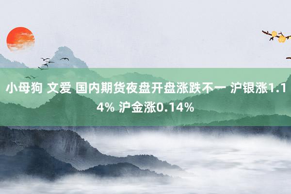 小母狗 文爱 国内期货夜盘开盘涨跌不一 沪银涨1.14% 沪金涨0.14%