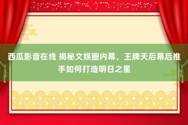 西瓜影音在线 揭秘文娱圈内幕，王牌天后幕后推手如何打造明日之星