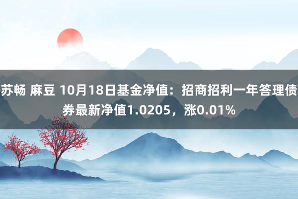 苏畅 麻豆 10月18日基金净值：招商招利一年答理债券最新净值1.0205，涨0.01%