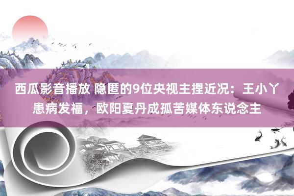 西瓜影音播放 隐匿的9位央视主捏近况：王小丫患病发福，欧阳夏丹成孤苦媒体东说念主