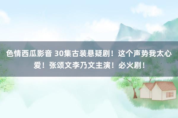 色情西瓜影音 30集古装悬疑剧！这个声势我太心爱！张颂文李乃文主演！必火剧！