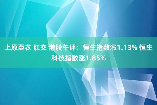 上原亞衣 肛交 港股午评：恒生指数涨1.13% 恒生科技指数涨1.85%