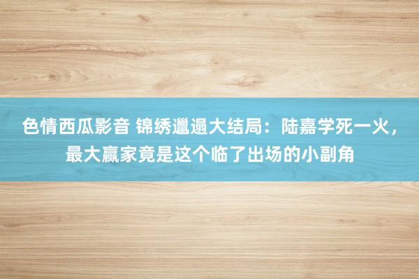 色情西瓜影音 锦绣邋遢大结局：陆嘉学死一火，最大赢家竟是这个临了出场的小副角