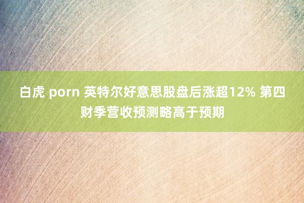 白虎 porn 英特尔好意思股盘后涨超12% 第四财季营收预测略高于预期