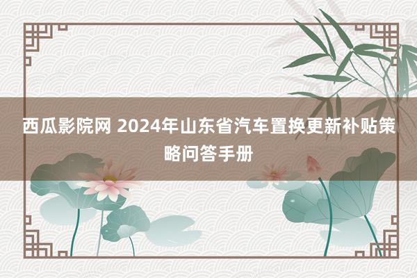 西瓜影院网 2024年山东省汽车置换更新补贴策略问答手册