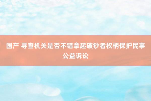 国产 寻查机关是否不错拿起破钞者权柄保护民事公益诉讼