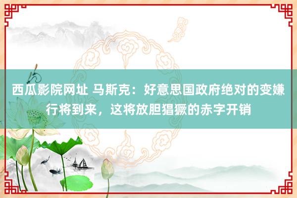 西瓜影院网址 马斯克：好意思国政府绝对的变嫌行将到来，这将放胆猖獗的赤字开销