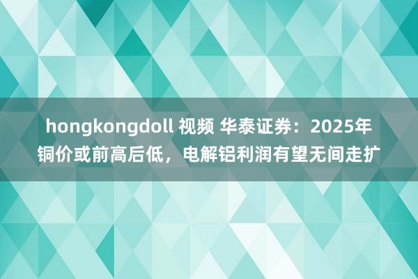 hongkongdoll 视频 华泰证券：2025年铜价或前高后低，电解铝利润有望无间走扩