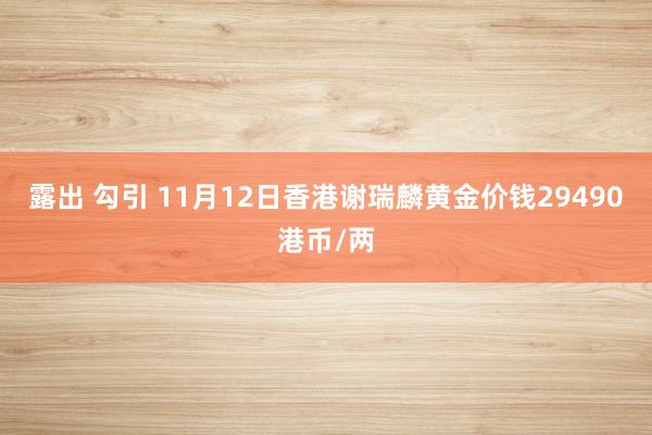 露出 勾引 11月12日香港谢瑞麟黄金价钱29490港币/两