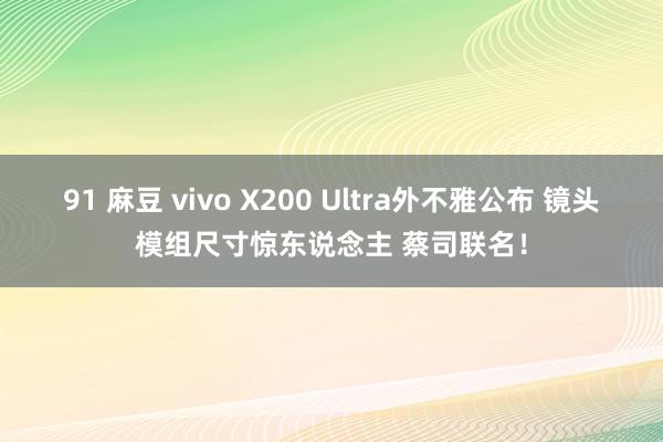 91 麻豆 vivo X200 Ultra外不雅公布 镜头模组尺寸惊东说念主 蔡司联名！