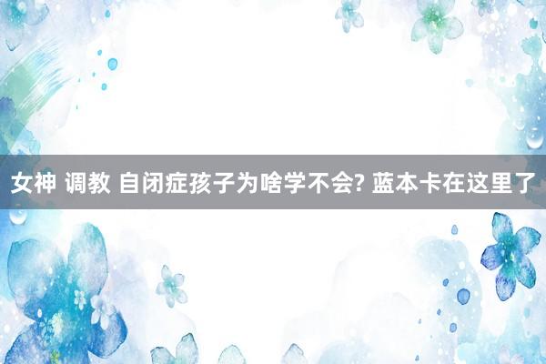 女神 调教 自闭症孩子为啥学不会? 蓝本卡在这里了