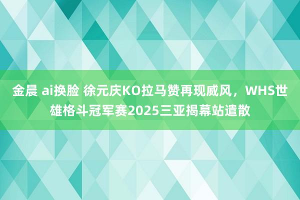 金晨 ai换脸 徐元庆KO拉马赞再现威风，WHS世雄格斗冠军赛2025三亚揭幕站遣散