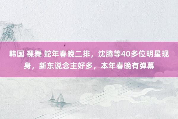 韩国 裸舞 蛇年春晚二排，沈腾等40多位明星现身，新东说念主好多，本年春晚有弹幕