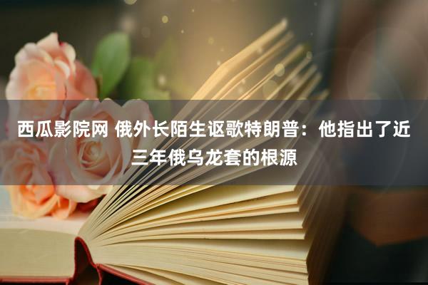 西瓜影院网 俄外长陌生讴歌特朗普：他指出了近三年俄乌龙套的根源